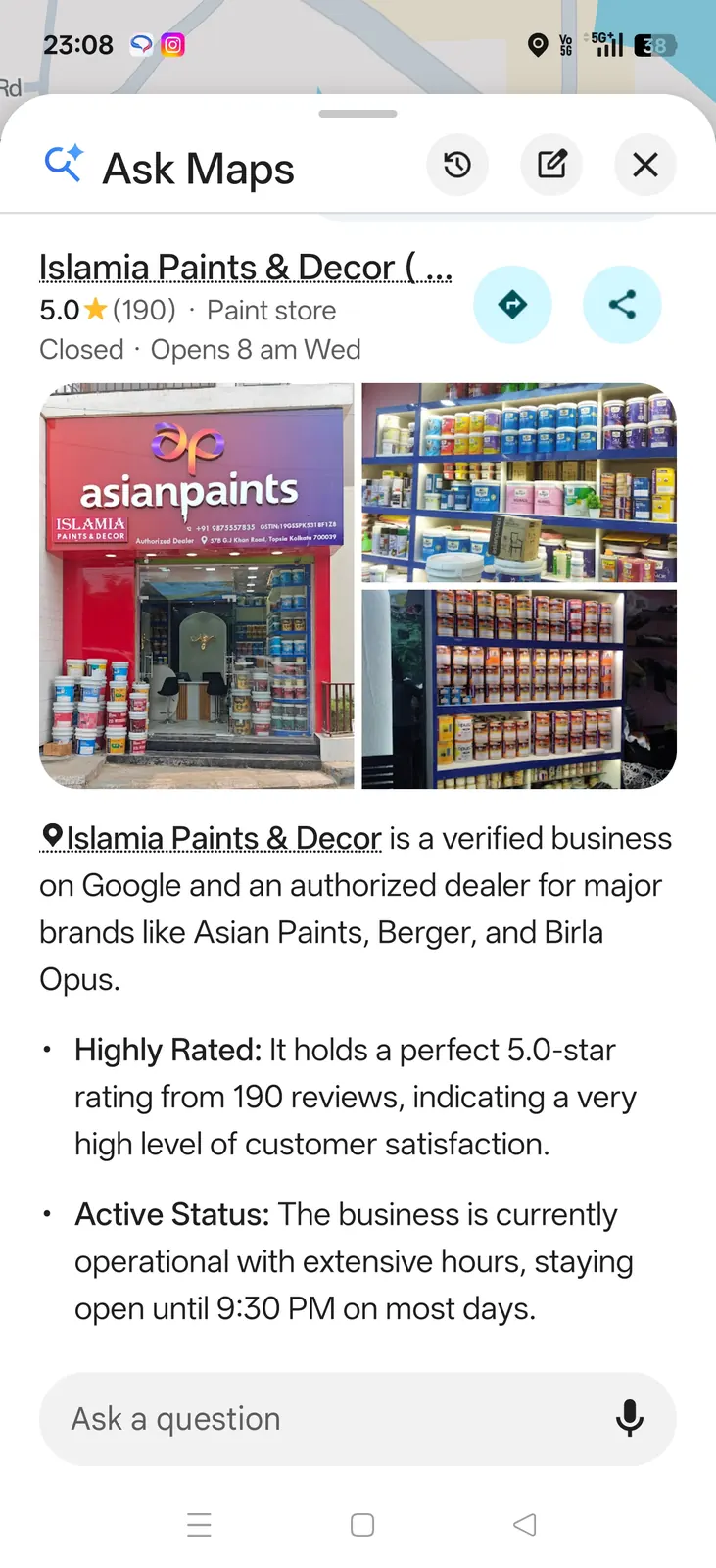 Best Paint shop in Kolkata Islamia Paints Decor on Google — Islamia Paints & Decor, 57B Gulam Jilani Khan Road, Topsia, Kolkata